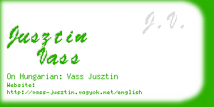 jusztin vass business card